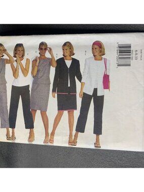 Butterick Misses Jacket Top Skirt Pants Sewing Pattern Size 6 8 10 6942 - uncut